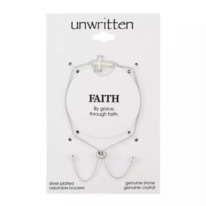 Cross FAITH Silver Plated Genuine Mother of Pearl Adjustable Bracelet